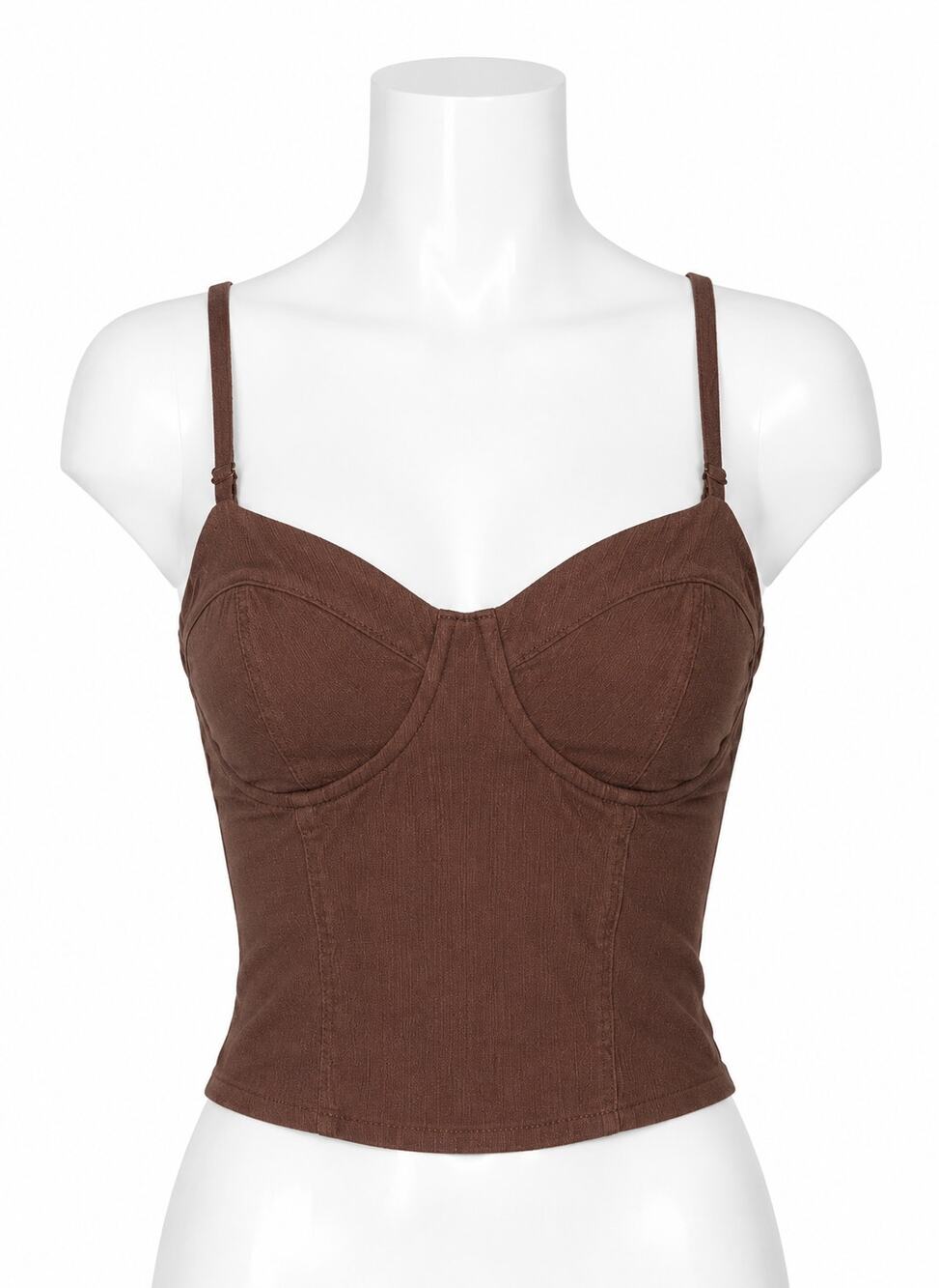 Free People Sasha Corset Top Hot Fudge Brown Cami - Size Small